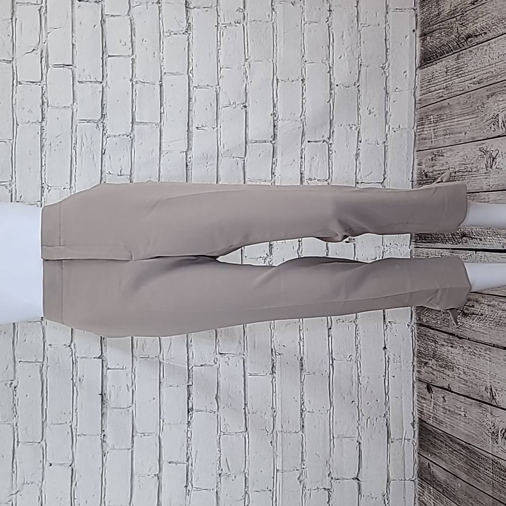Banana Republic Avery Flat Front Straight Fit Tie Hem Ankle Capri Pants in Taupe